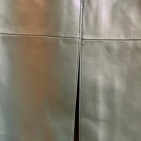 GIVENCHY NWT $3790. FOREST GREEN LEATHER PENCIL SKIRT S 2 RUNWAY - Picture 5 of 9